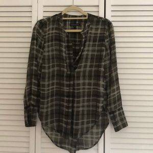 Sheer plaid blouse